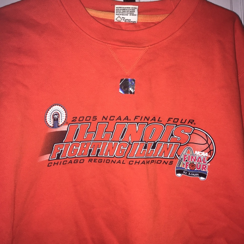 Illinois Illini Basketball sweatshirt orange NCAA Final Four March Madness - Picture 2 of 3
